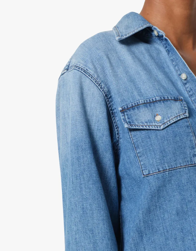 Citizens of Humanity Baby Shay Cropped Shirt in Carolina Blue