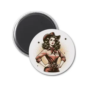 Cowgirl Magnet - Sassy Retro Design, Fun Fridge Decor, Perfect Gift for Cowgirls & Western Lovers | Wild West Chic Collection