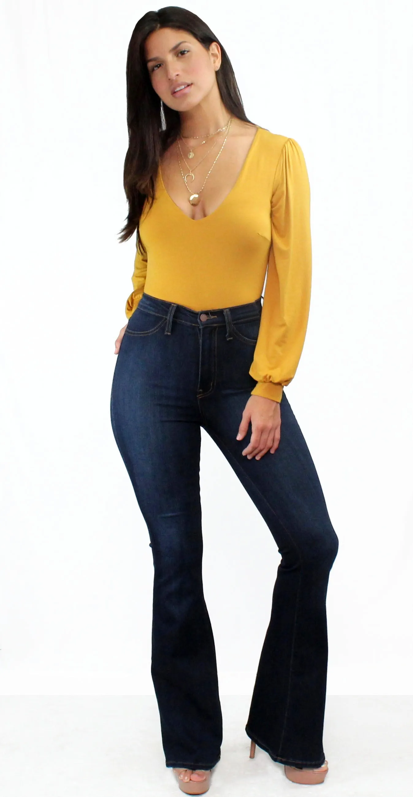 Cozy Up Mustard Long Sleeves Bodysuit