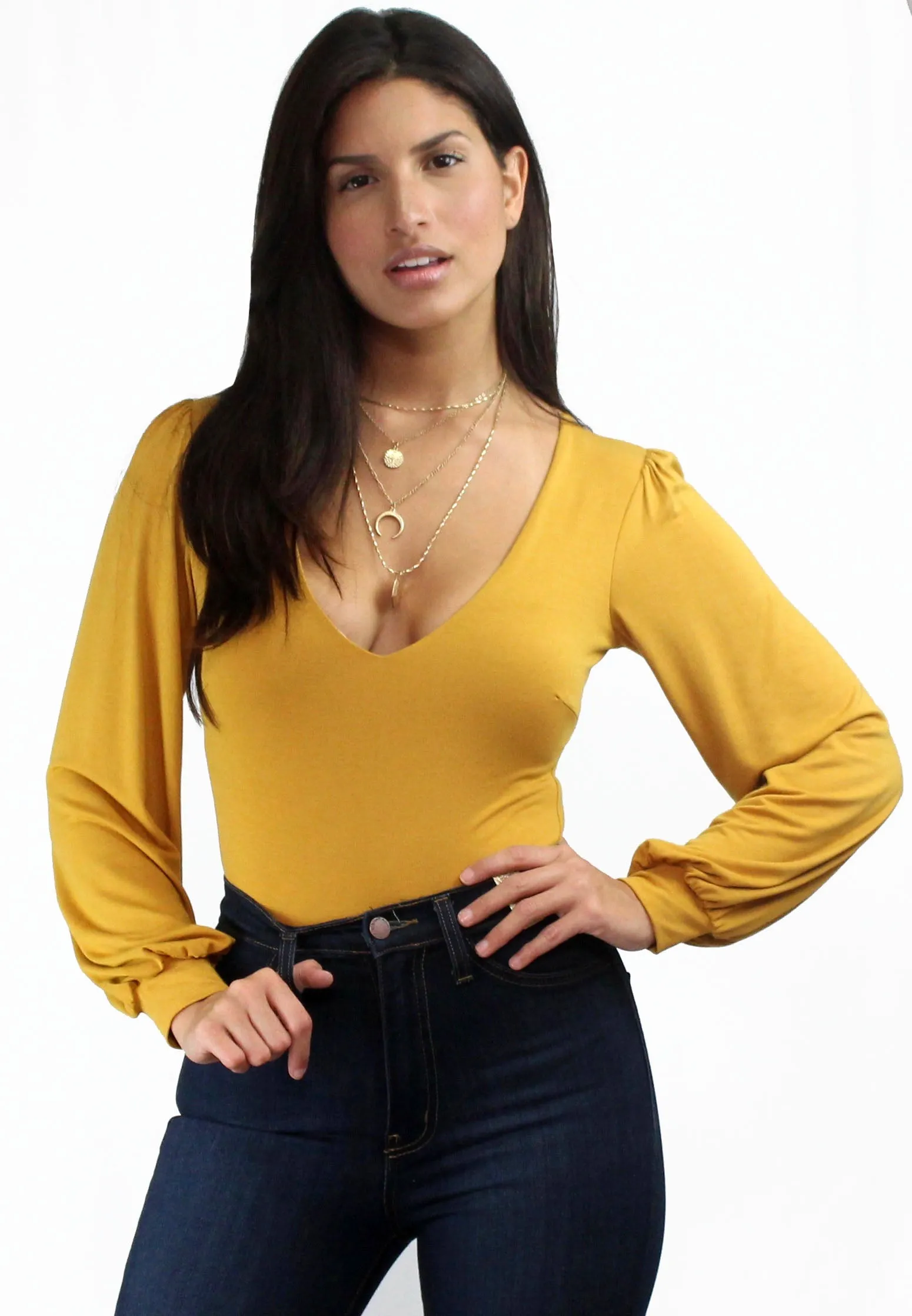 Cozy Up Mustard Long Sleeves Bodysuit