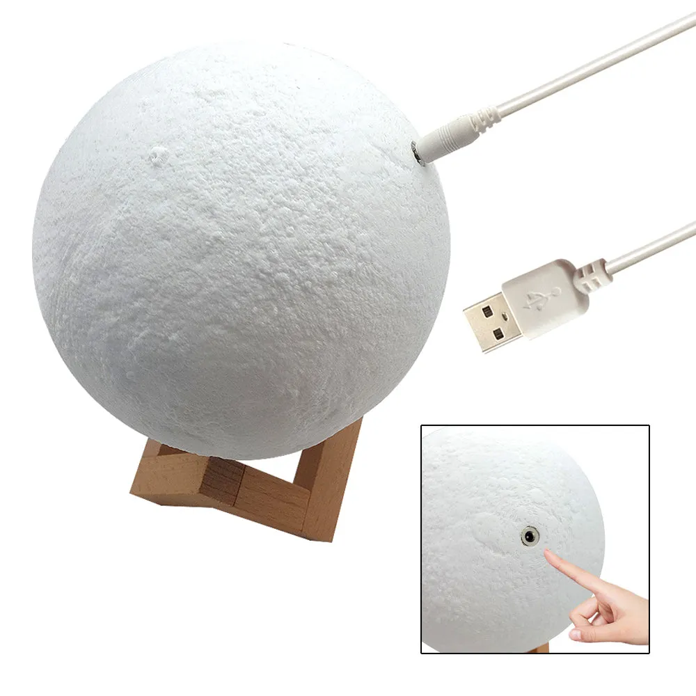 Custom 3D Printing Remote/Touch Control LED Moon Lamp