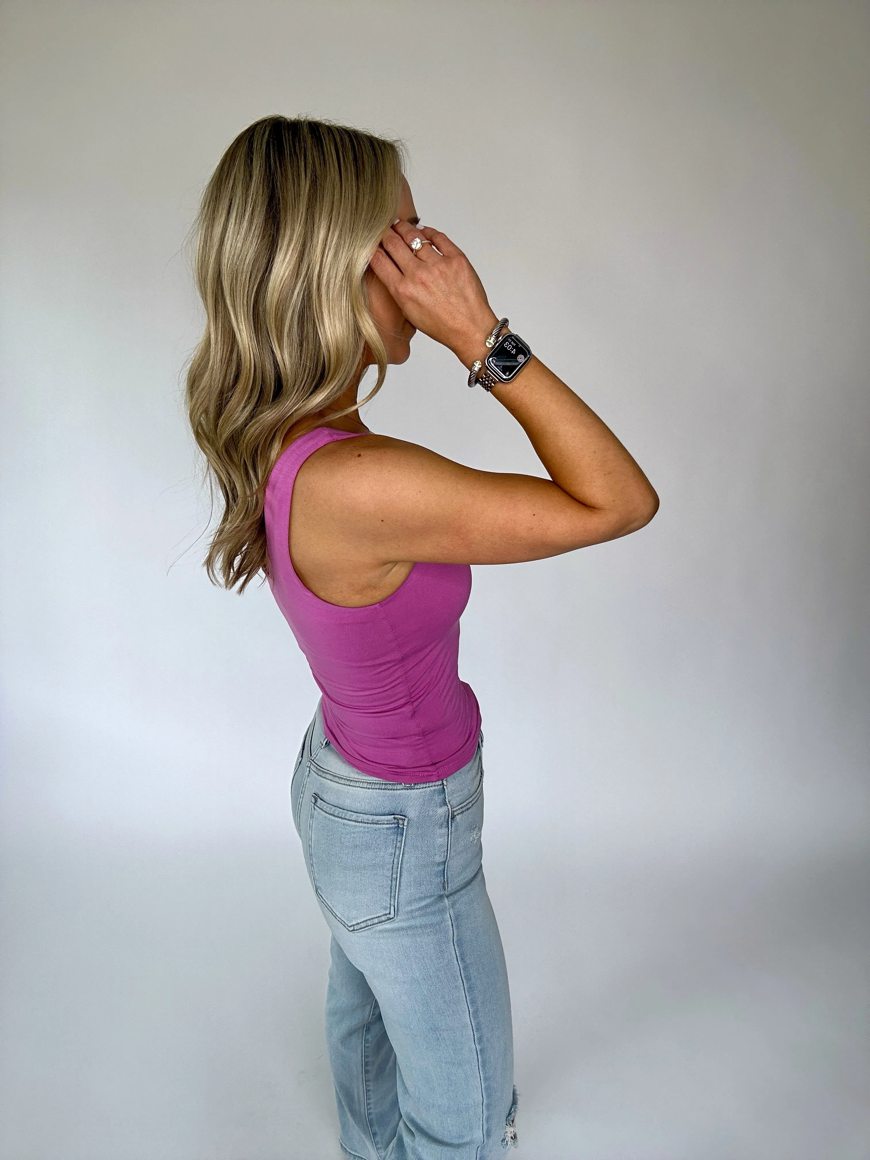 Daily Dose Double Layer Tank - Raspberry Rose