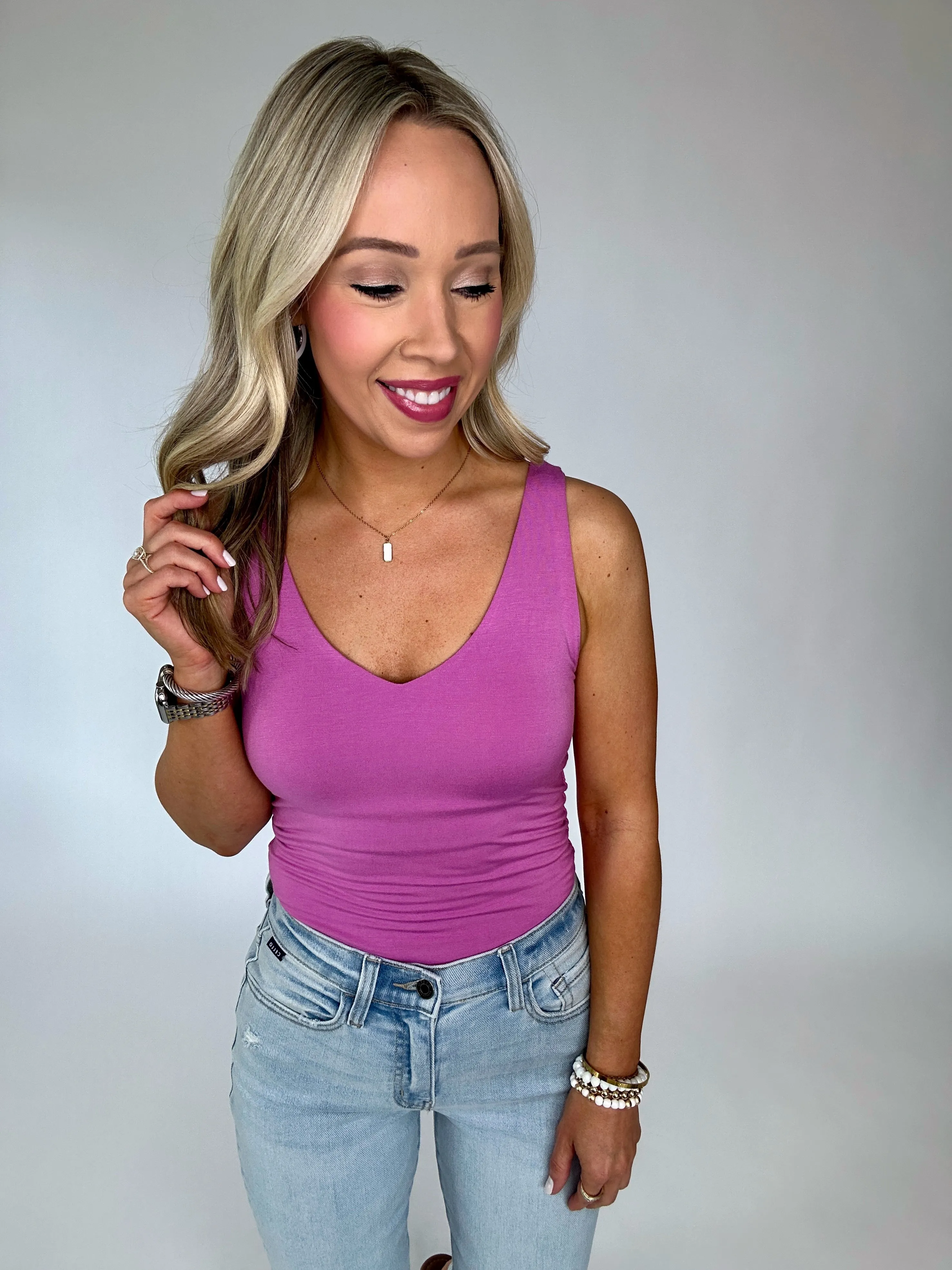 Daily Dose Double Layer Tank - Raspberry Rose