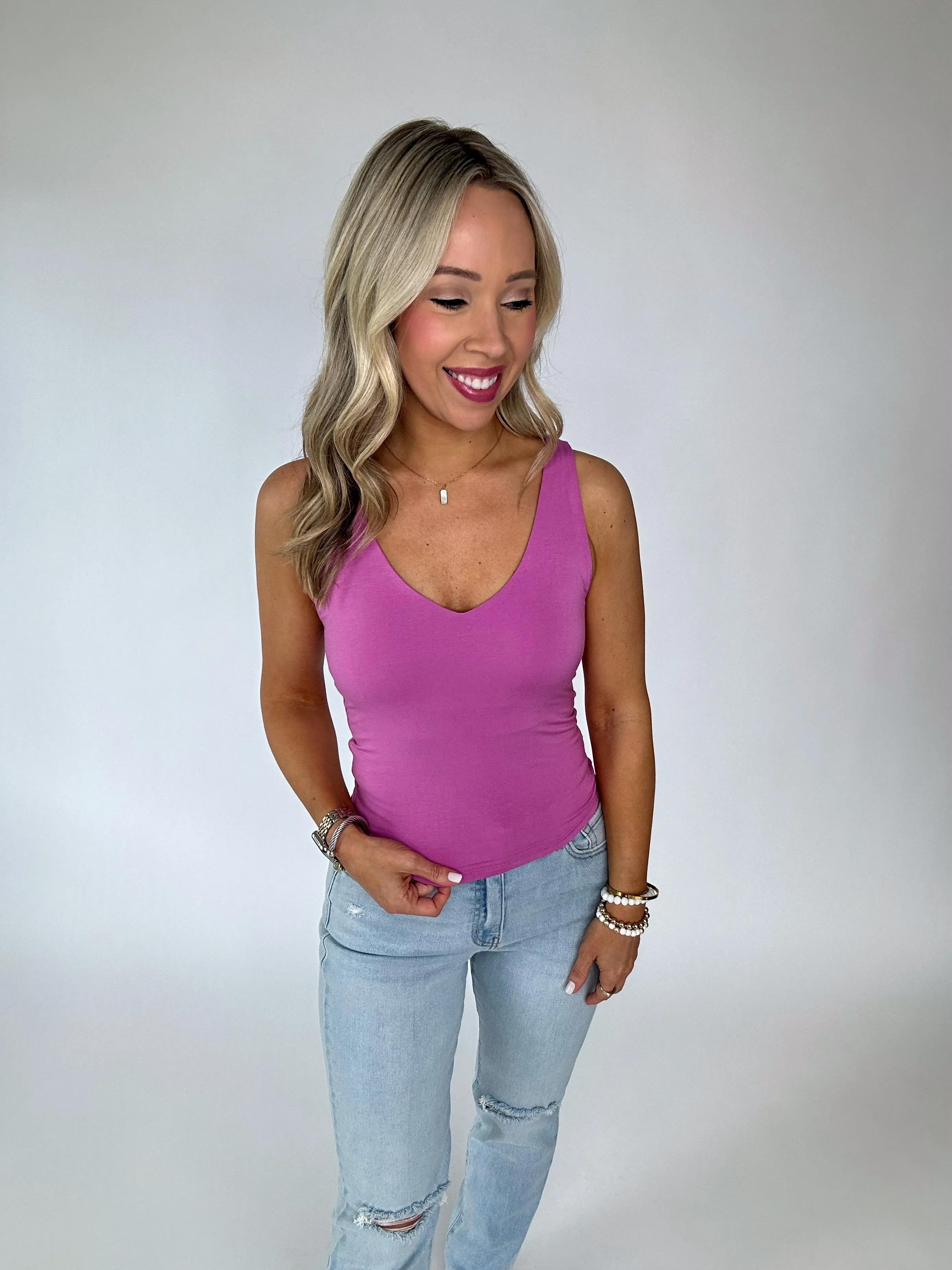 Daily Dose Double Layer Tank - Raspberry Rose