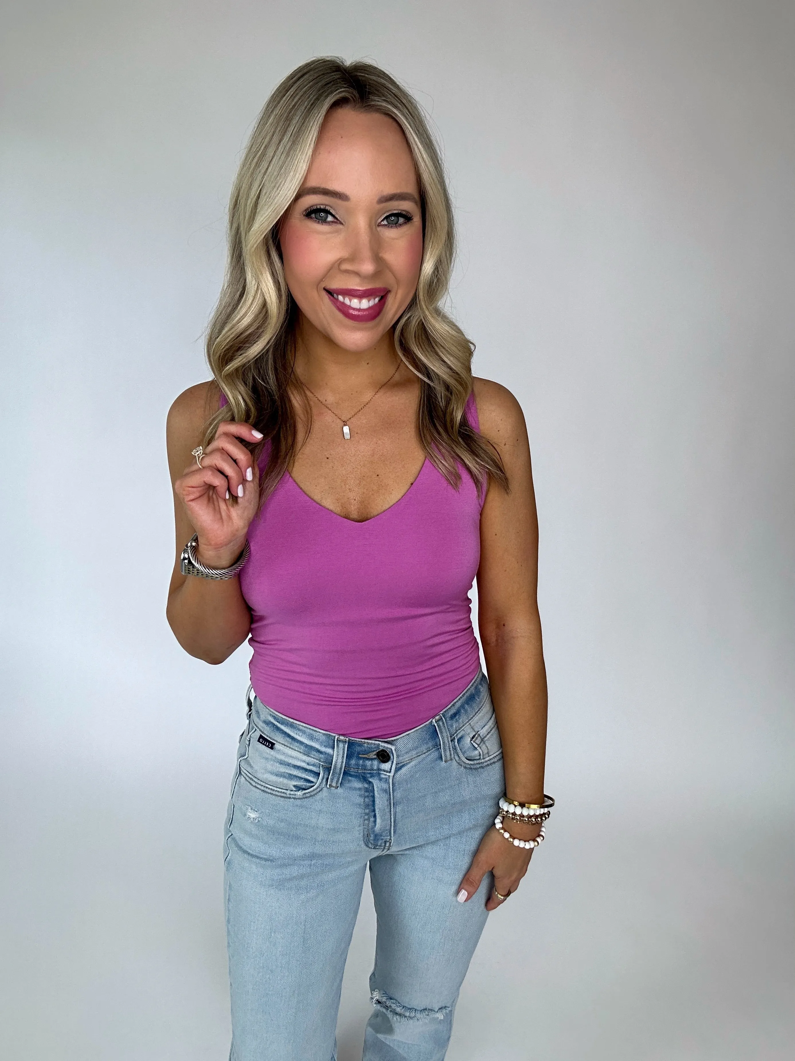 Daily Dose Double Layer Tank - Raspberry Rose