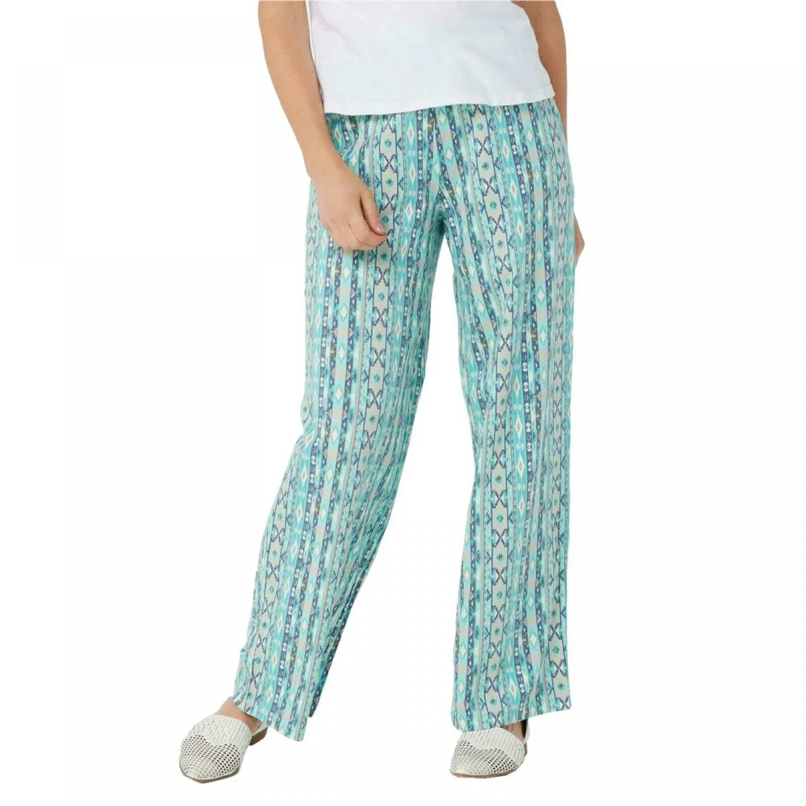 Denim & Co. Plus Tall Pull-On Wide-Leg Beach Pants