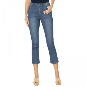 DG2 by Diane Gilman Women's Tall Classic Stretch Pinstripe Crop Jeans
