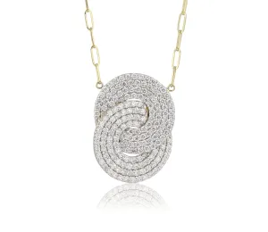 Diamond Large Double Interlocking Aura Necklace