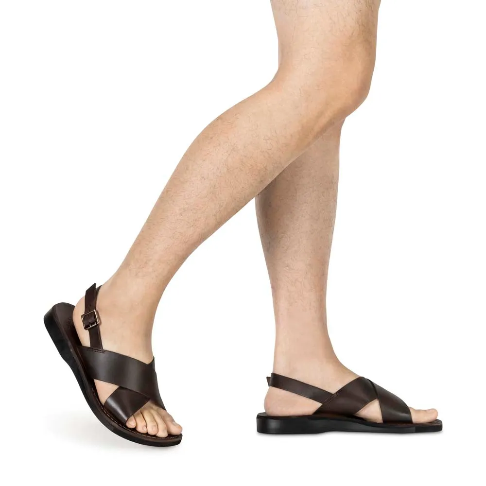 Elan Buckle - Leather Thick Strap Sandal | Brown