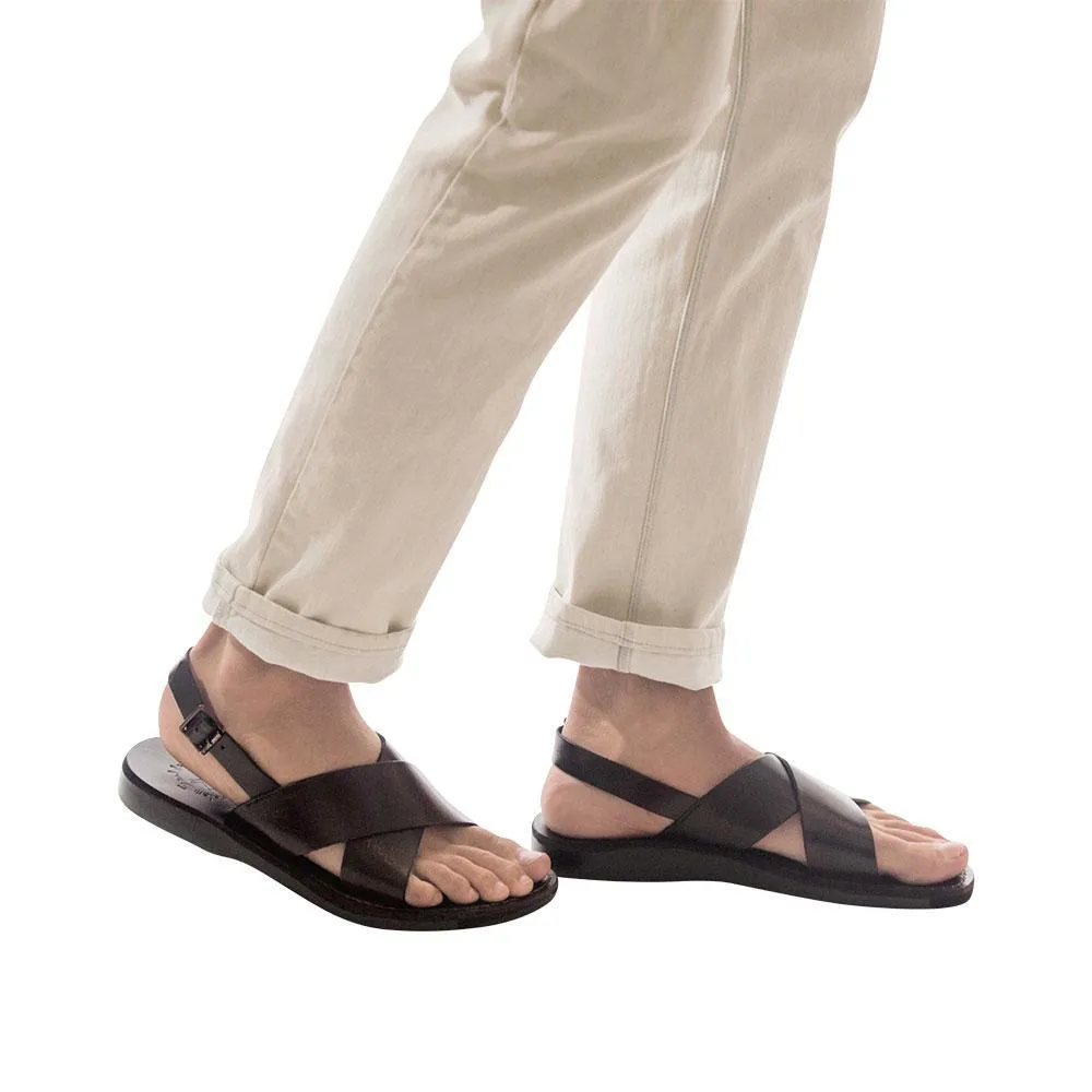 Elan Buckle - Leather Thick Strap Sandal | Brown
