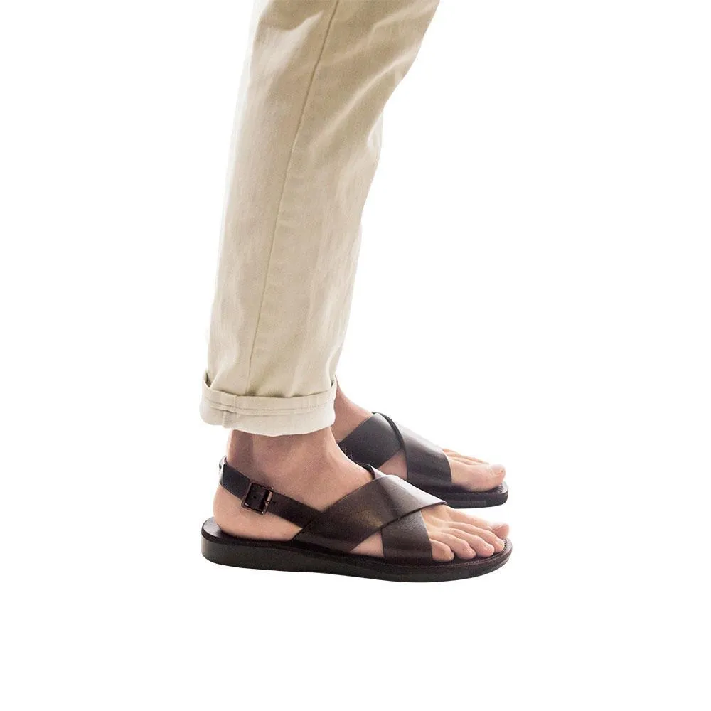 Elan Buckle - Leather Thick Strap Sandal | Brown