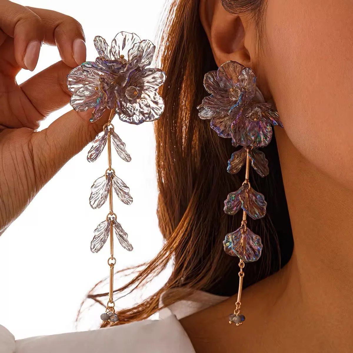 Elegant Charming Scallop Festival Flowers Earrings