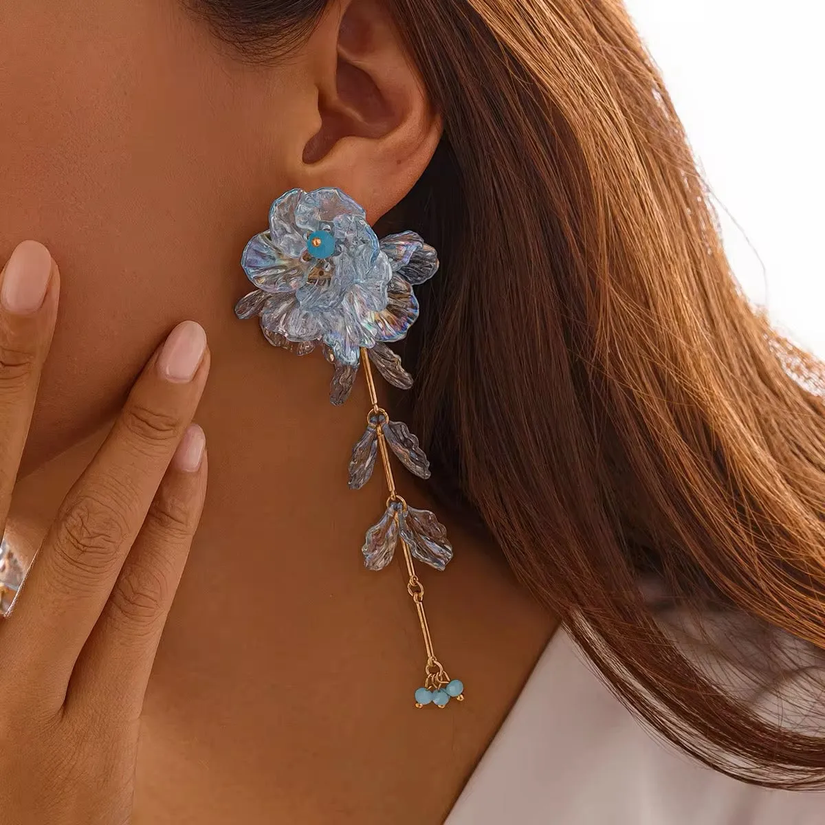 Elegant Charming Scallop Festival Flowers Earrings