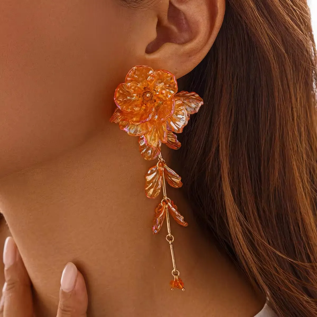 Elegant Charming Scallop Festival Flowers Earrings