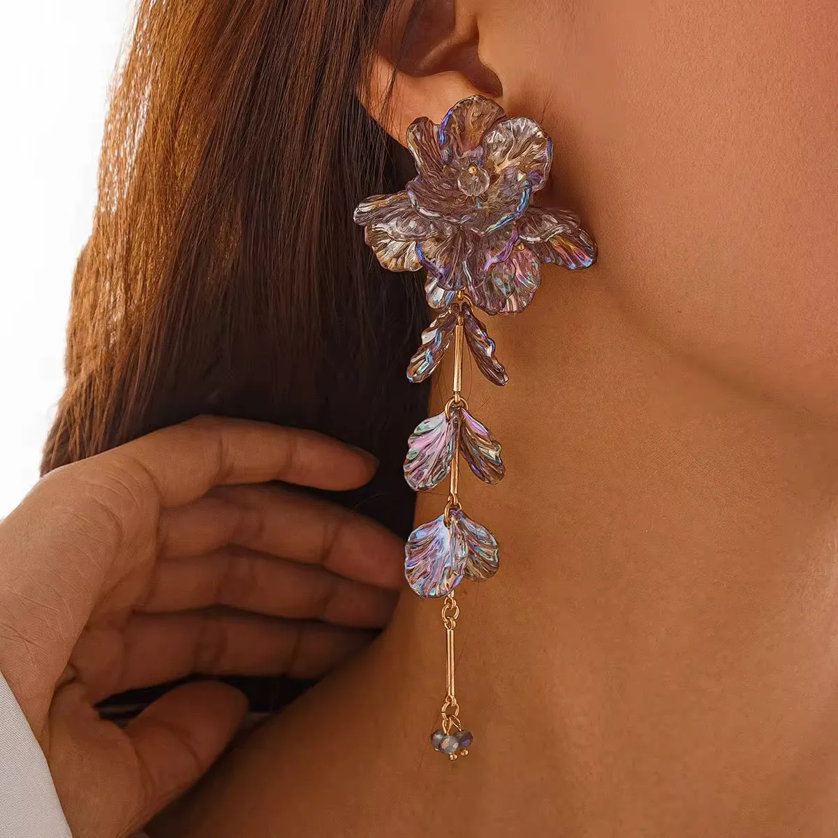 Elegant Charming Scallop Festival Flowers Earrings