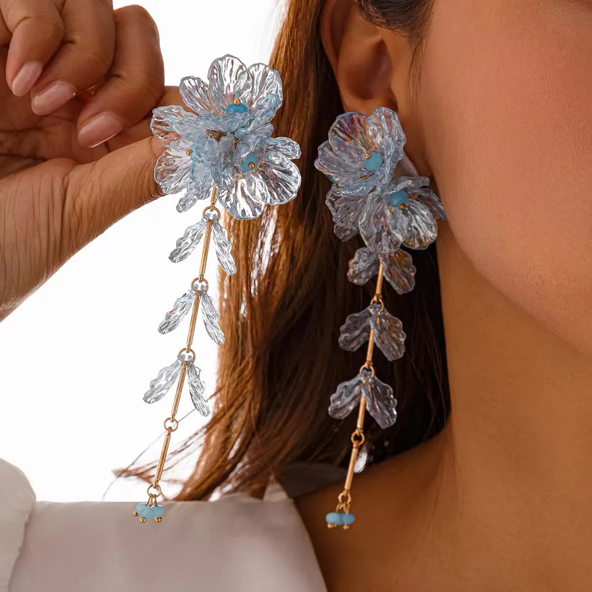 Elegant Charming Scallop Festival Flowers Earrings