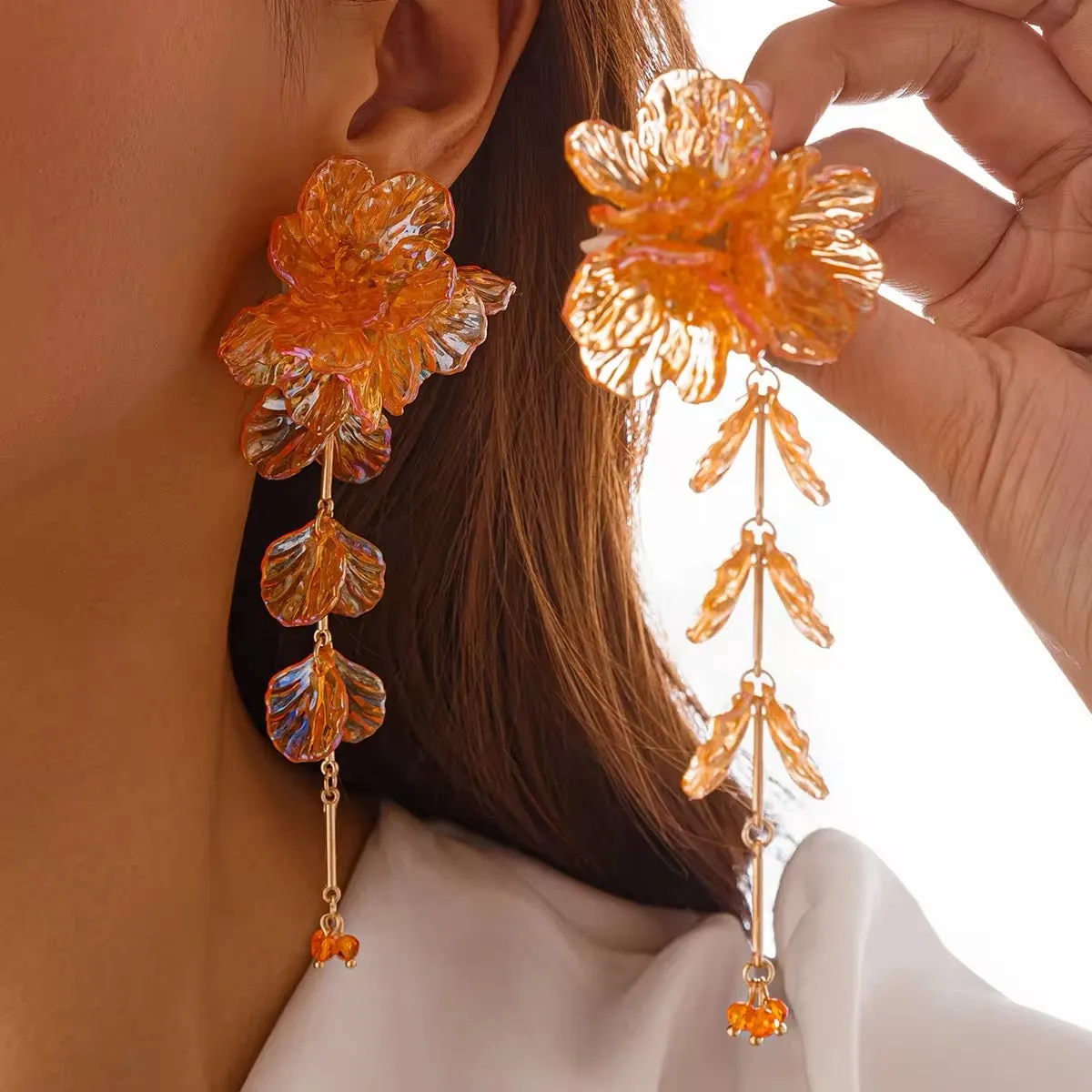 Elegant Charming Scallop Festival Flowers Earrings