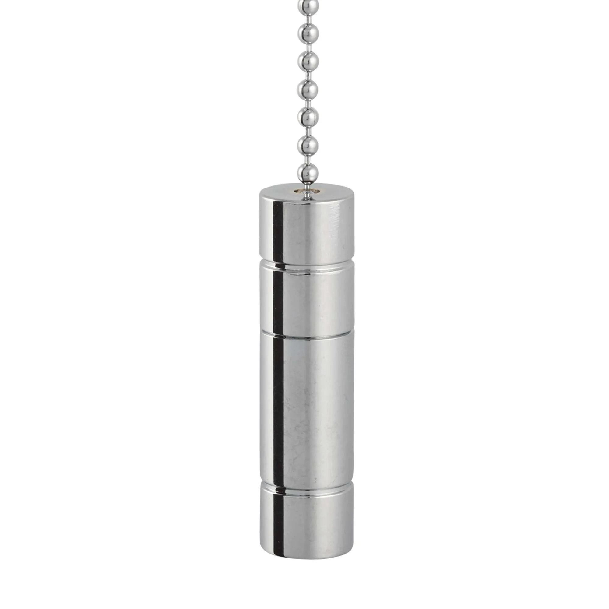 ElekTek Light Pull Cord Chain Handle Chrome Cylinder With 80cm Matching Ball Chain or Cord