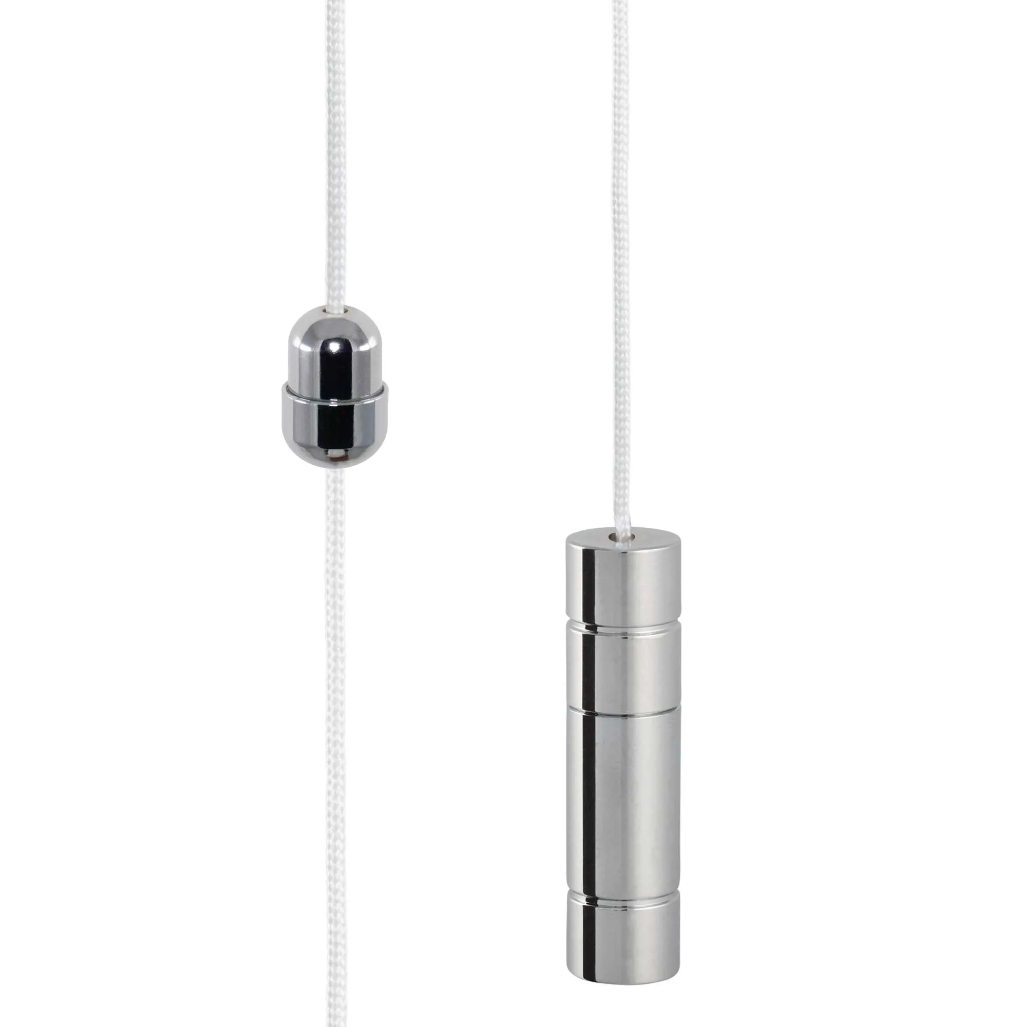 ElekTek Light Pull Cord Chain Handle Chrome Cylinder With 80cm Matching Ball Chain or Cord