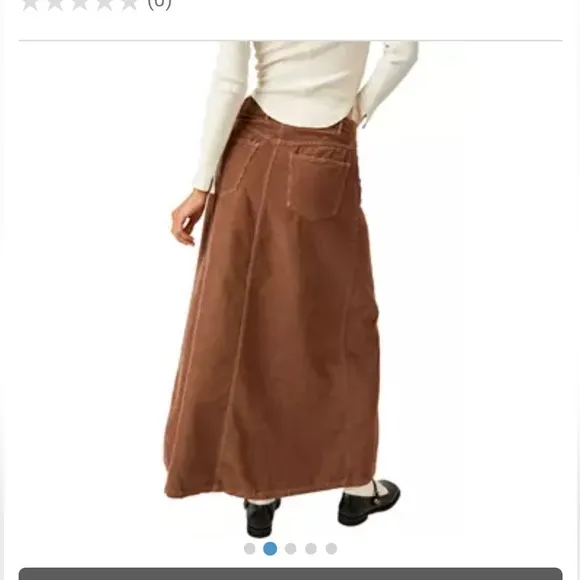 Free people Come As You Are Corduroy Maxi Skirt in Chocolate Brown size 6