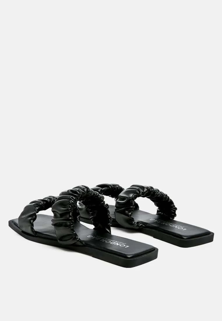 Gathered Strap Slip-On Flat