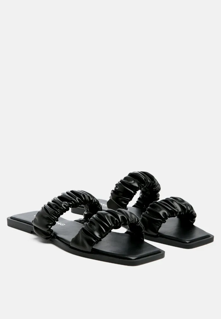 Gathered Strap Slip-On Flat