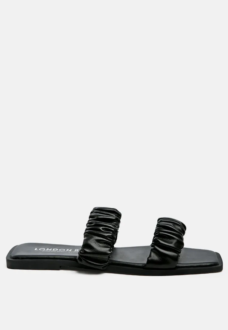 Gathered Strap Slip-On Flat