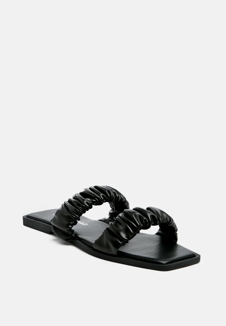 Gathered Strap Slip-On Flat