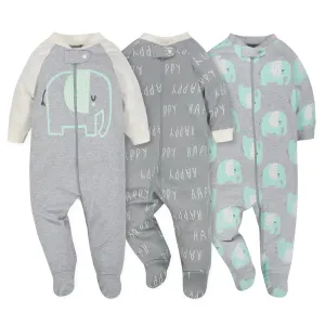 Gerber 3-Pack Organic Baby Unisex Sleep N’ Play Set - Happy