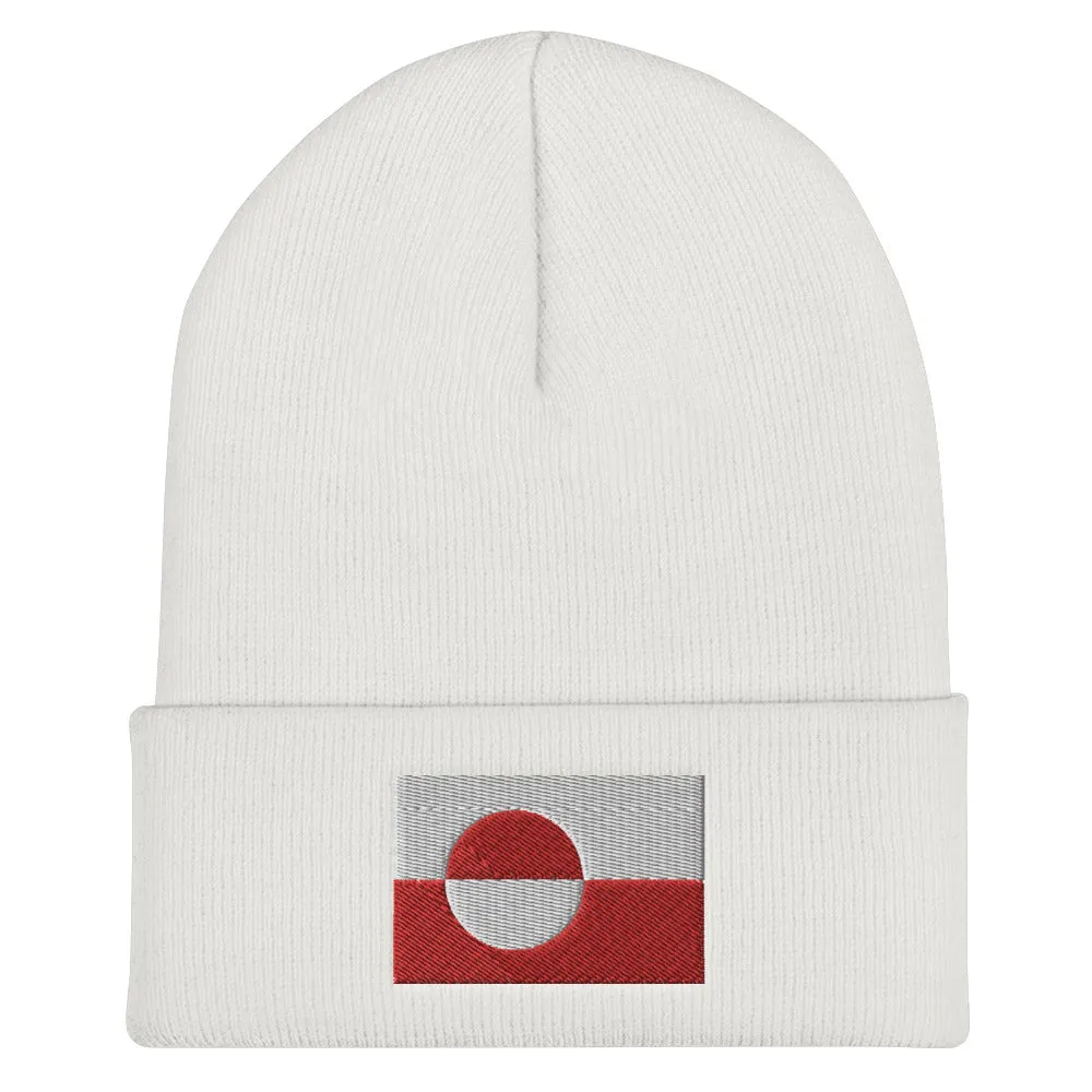 Greenlandic Flag Embroidered Beanie