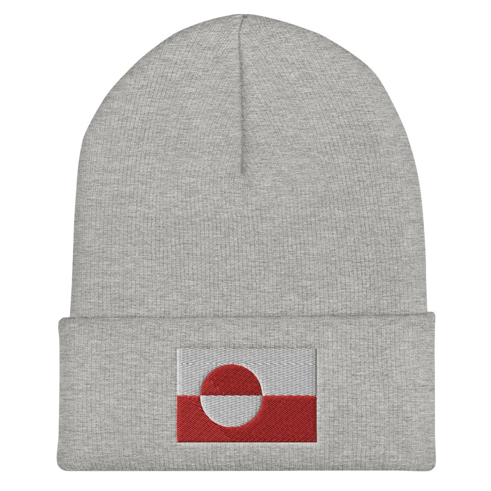 Greenlandic Flag Embroidered Beanie
