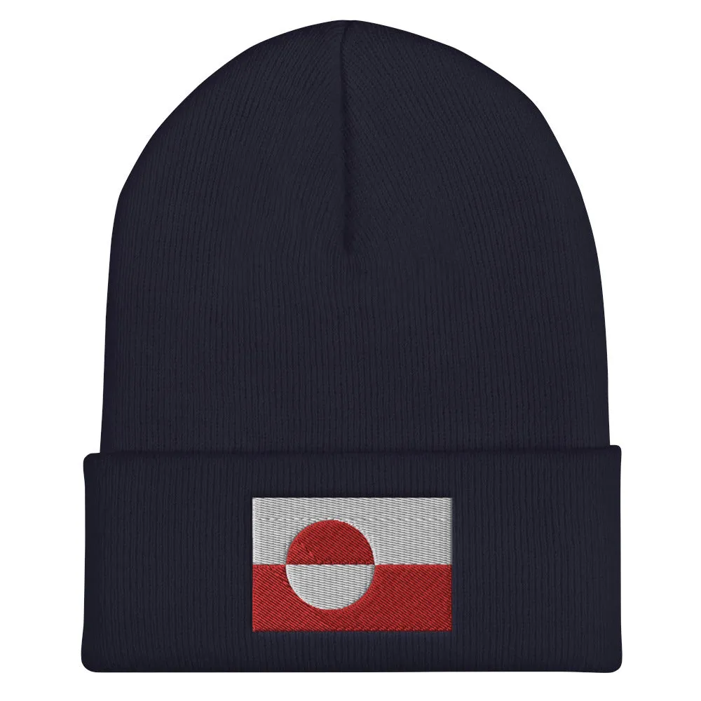 Greenlandic Flag Embroidered Beanie