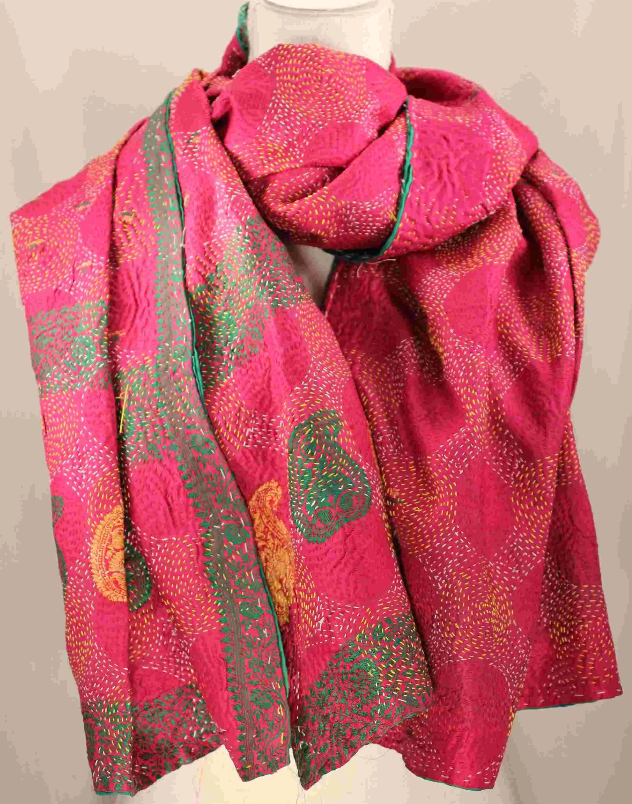 Hand-stitched Silk Throw