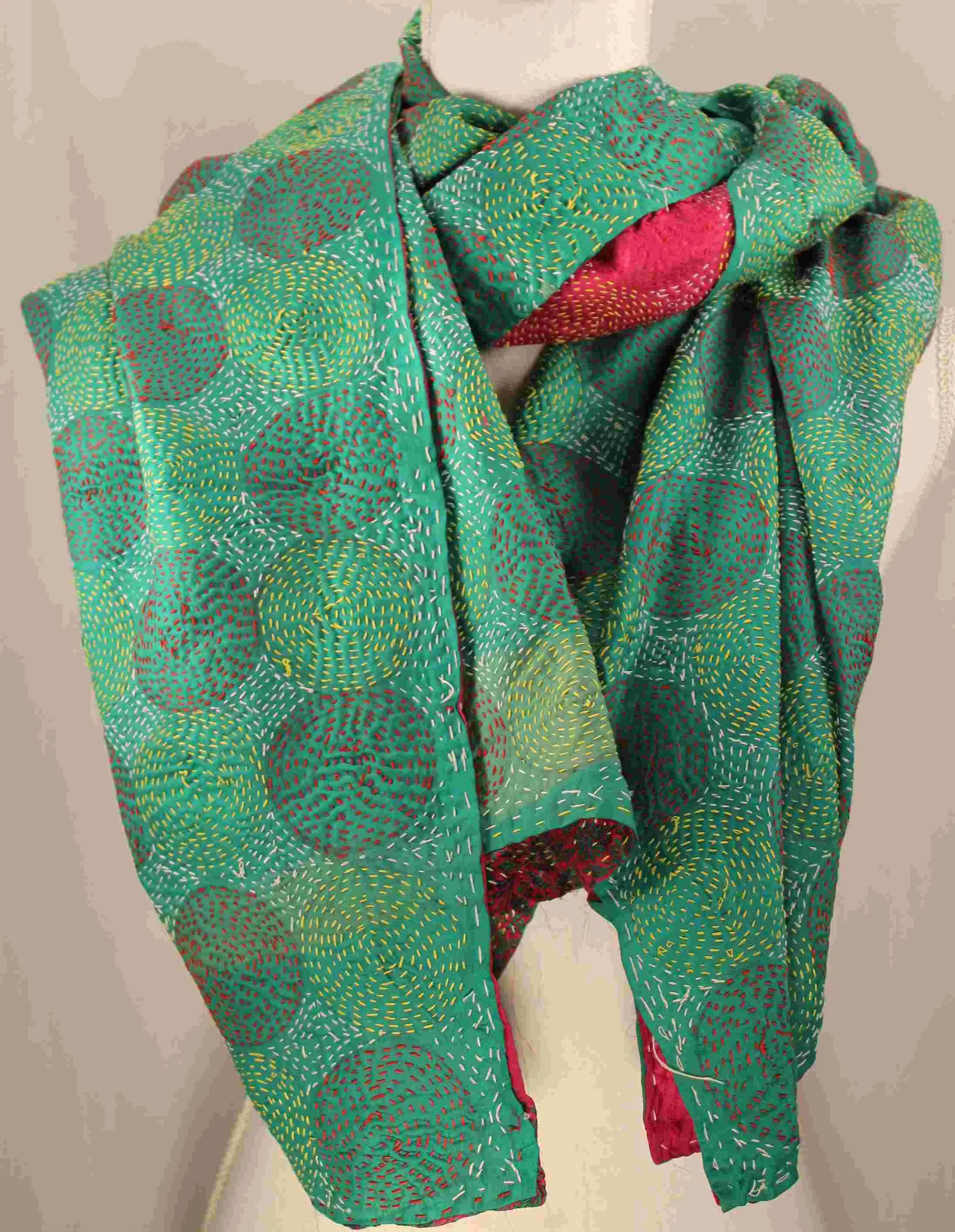 Hand-stitched Silk Throw