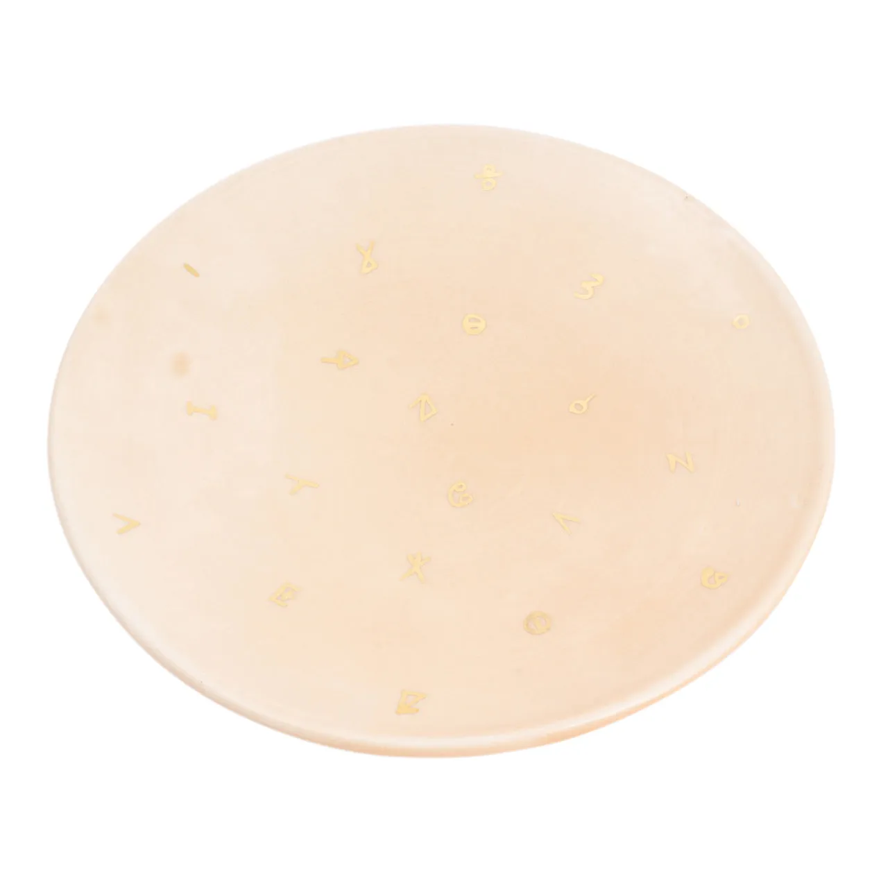 Handmade Nude Glazed Moroccan Plates with 12K Gold Accent