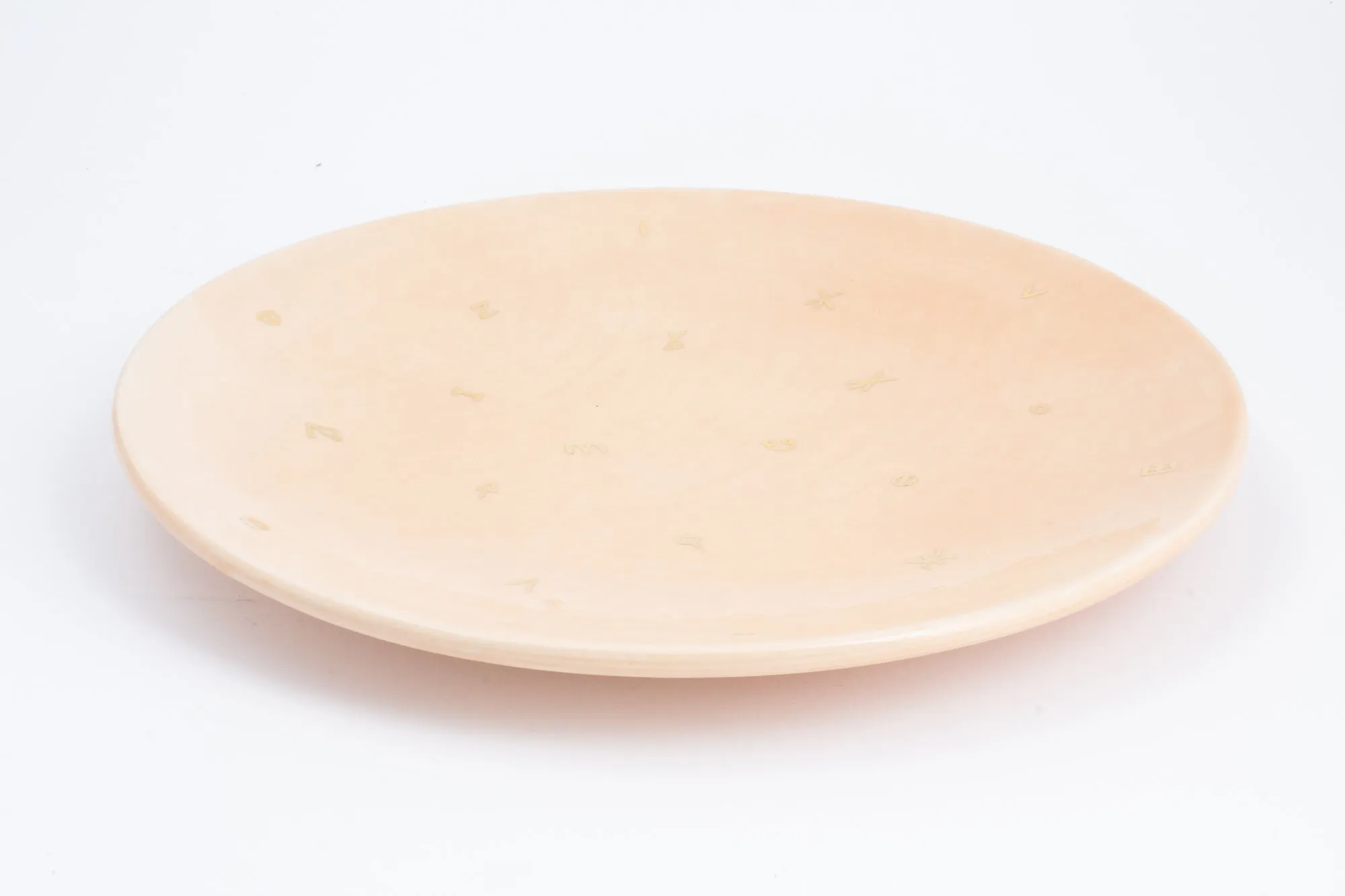 Handmade Nude Glazed Moroccan Plates with 12K Gold Accent