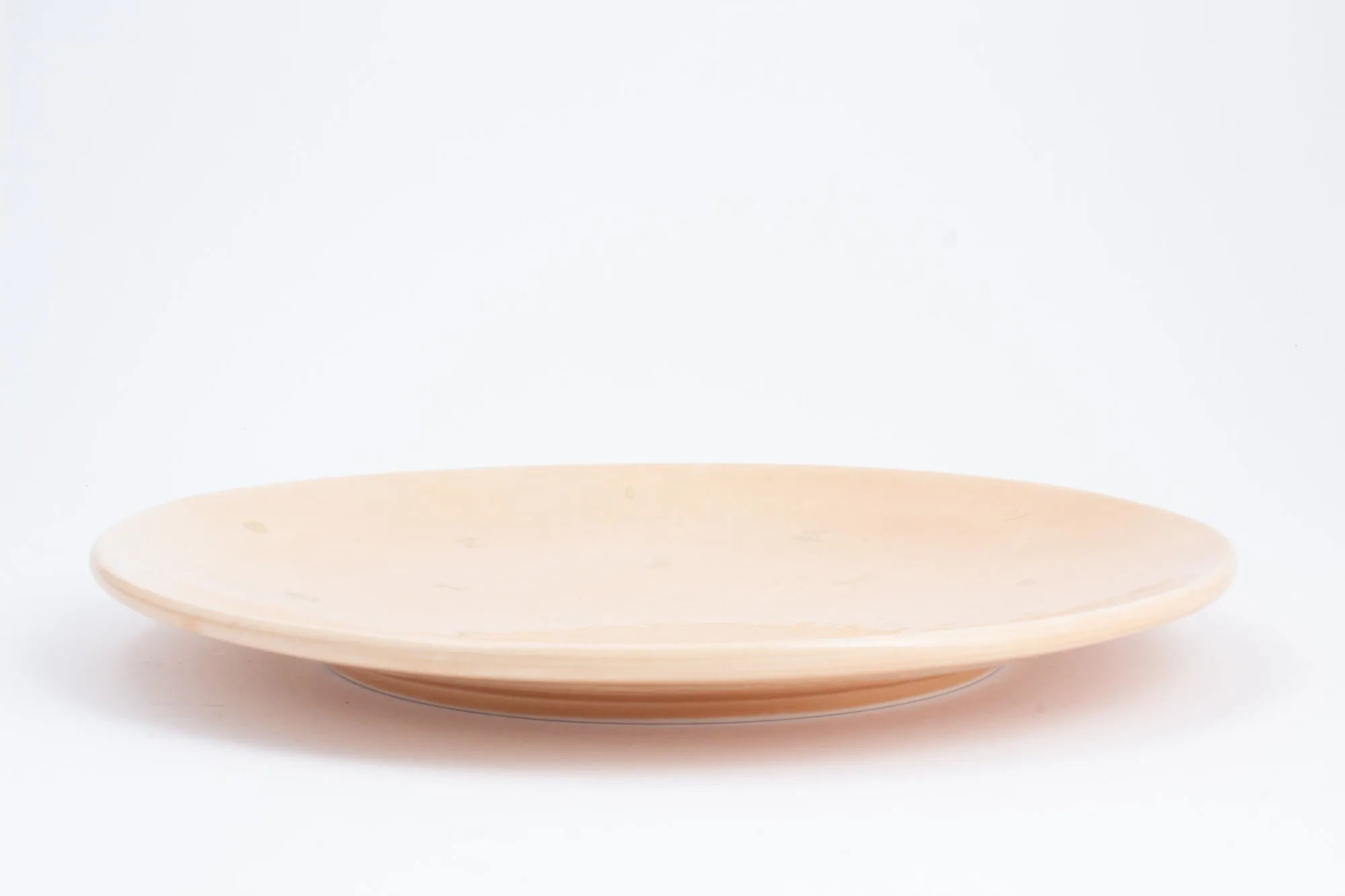 Handmade Nude Glazed Moroccan Plates with 12K Gold Accent