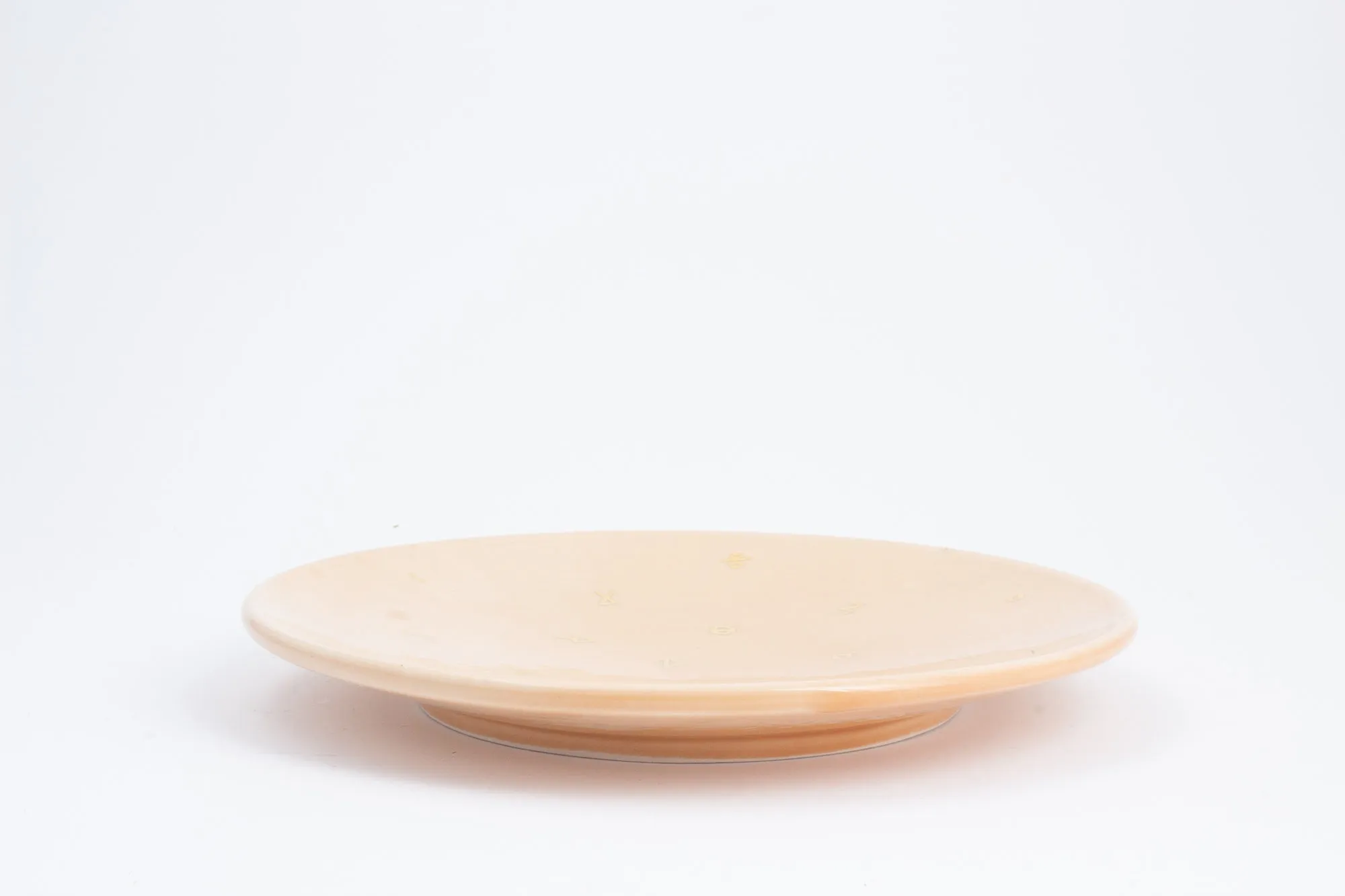 Handmade Nude Glazed Moroccan Plates with 12K Gold Accent