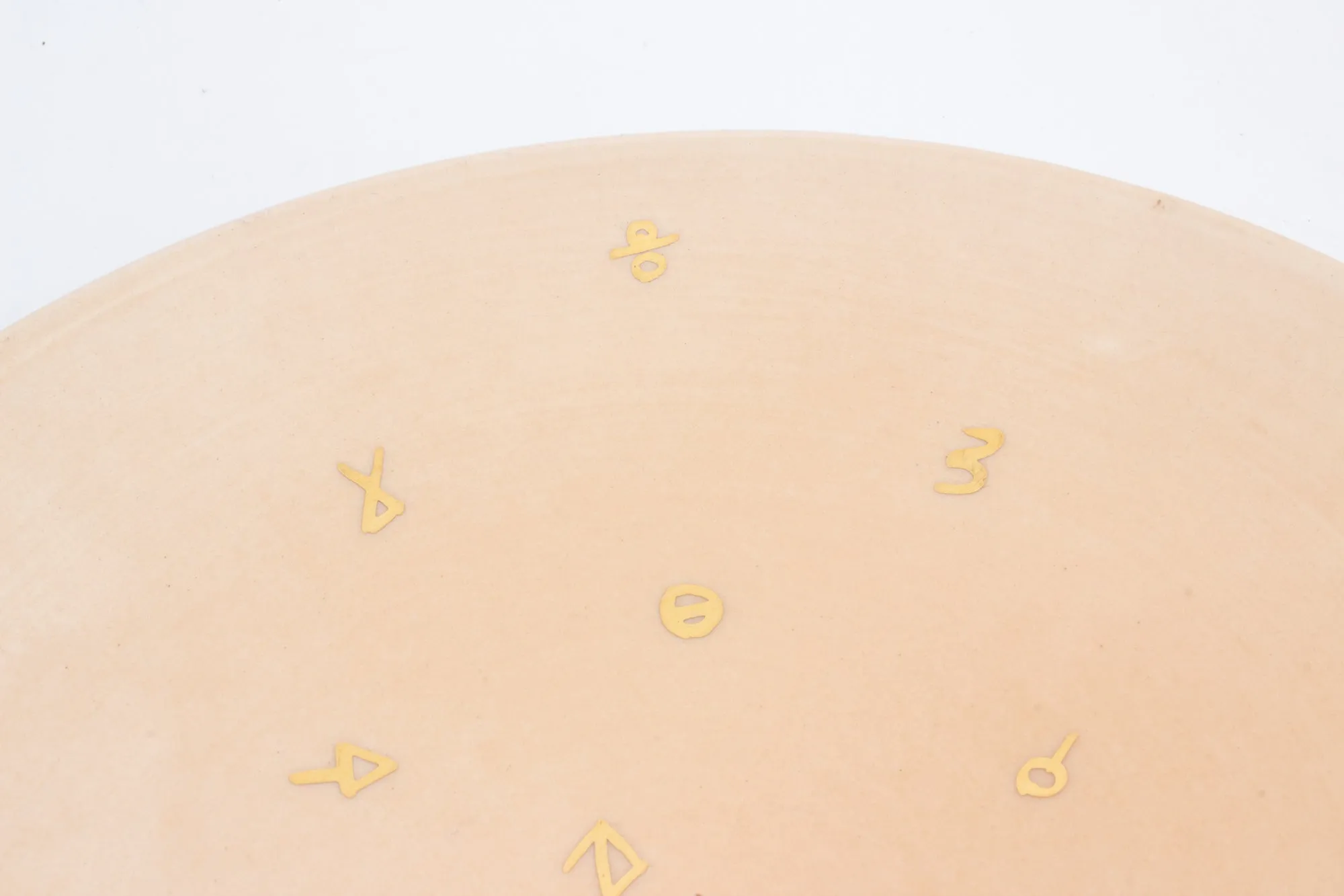 Handmade Nude Glazed Moroccan Plates with 12K Gold Accent