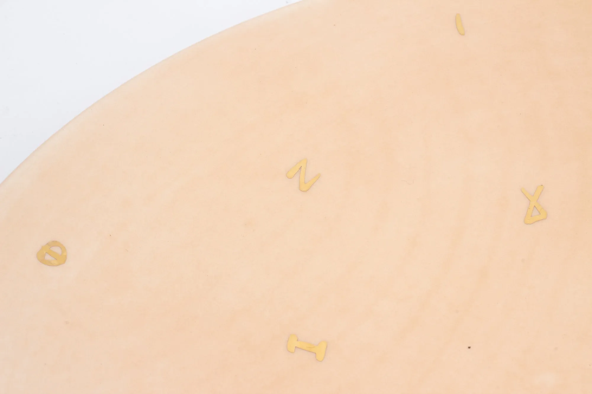 Handmade Nude Glazed Moroccan Plates with 12K Gold Accent