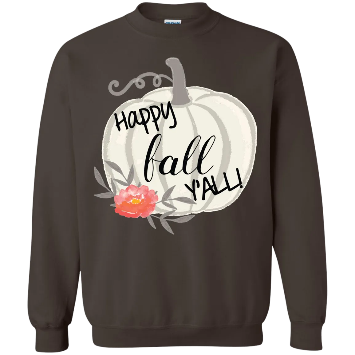 Happy Fall Y’all Watercolor Pumpkin Gildan Sweatshirt – Cozy Autumn Style