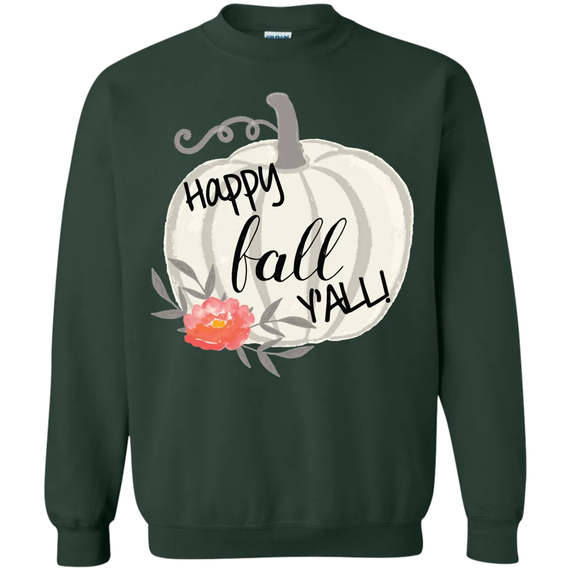 Happy Fall Y’all Watercolor Pumpkin Gildan Sweatshirt – Cozy Autumn Style
