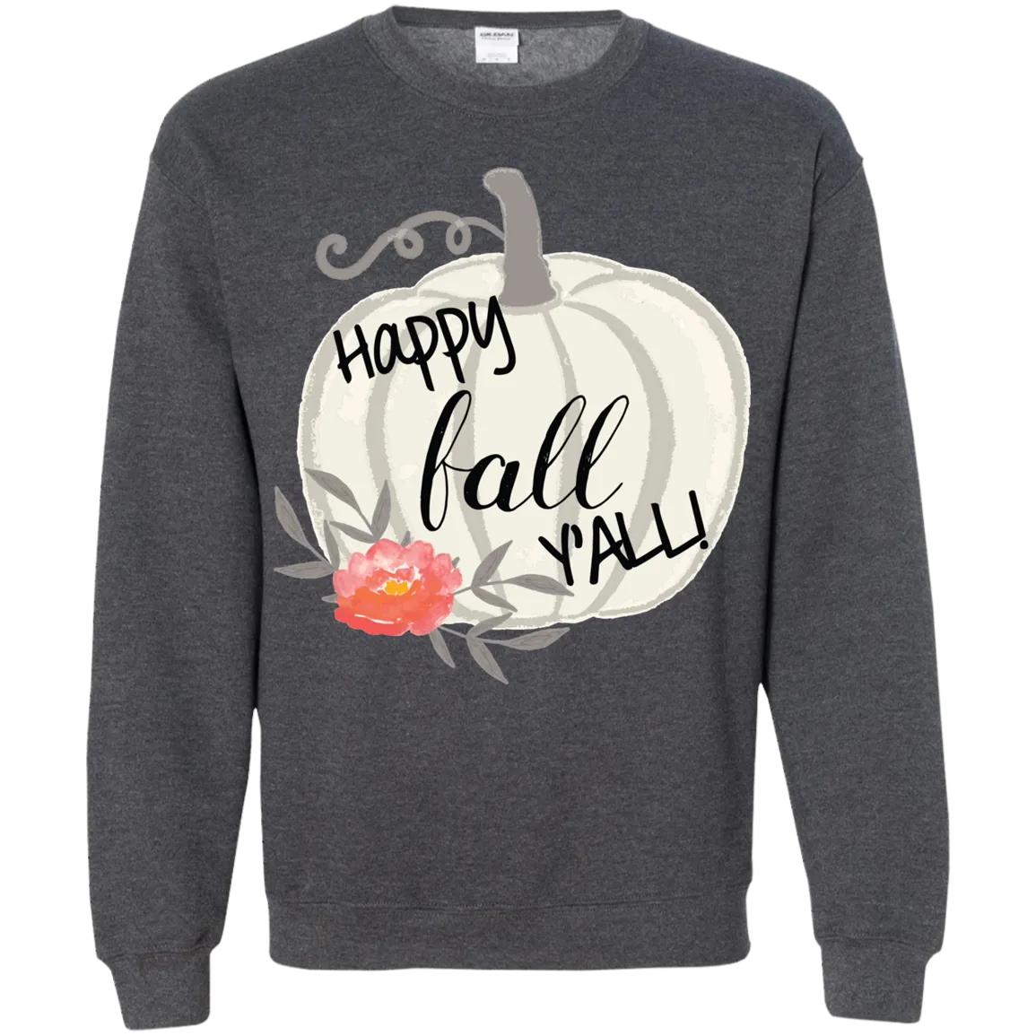 Happy Fall Y’all Watercolor Pumpkin Gildan Sweatshirt – Cozy Autumn Style
