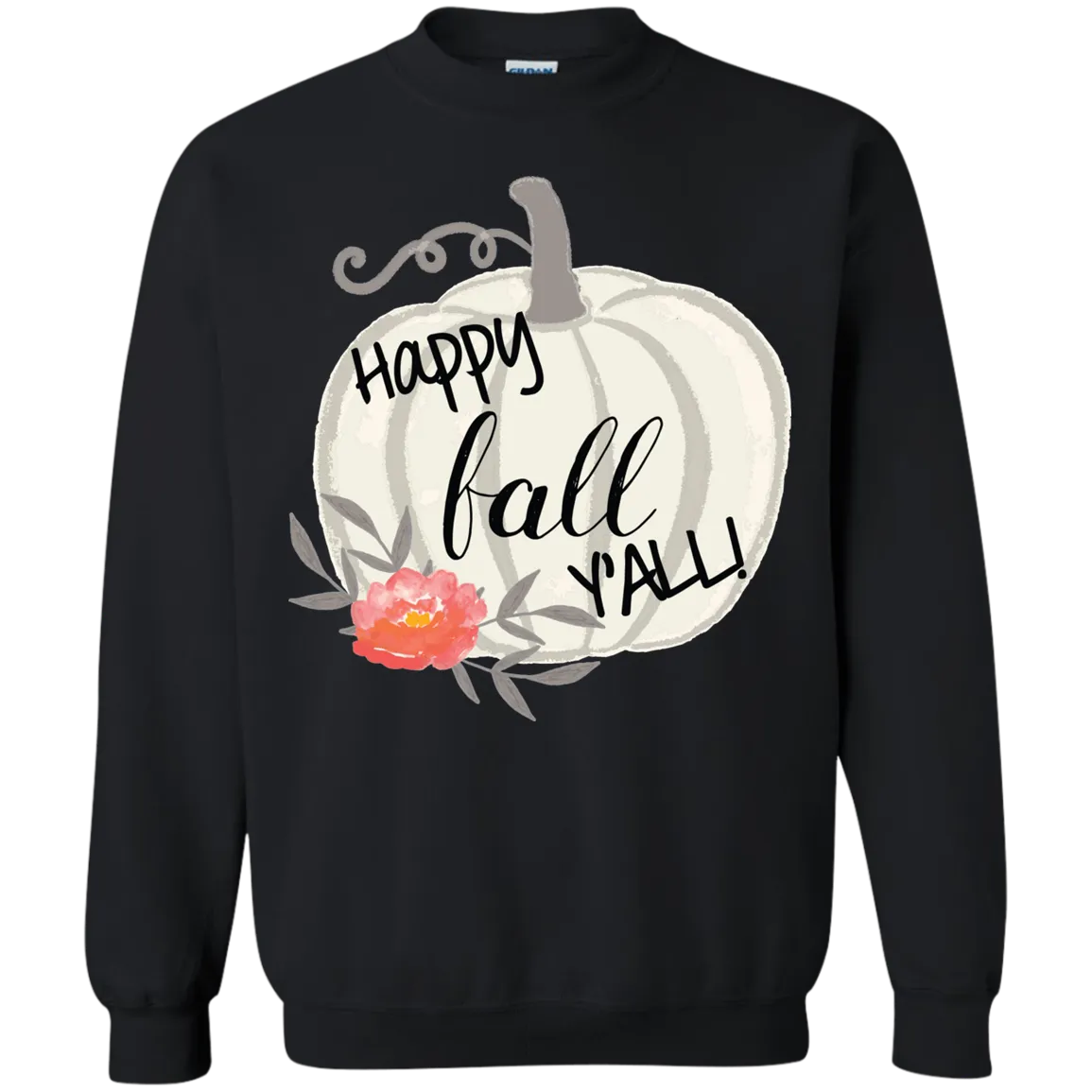 Happy Fall Y’all Watercolor Pumpkin Gildan Sweatshirt – Cozy Autumn Style
