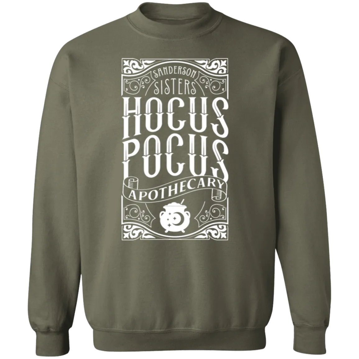 Hocus Pocus Apothecary Gildan Crewneck Sweatshirt – The Perfect Blend of Spooky and Cozy!