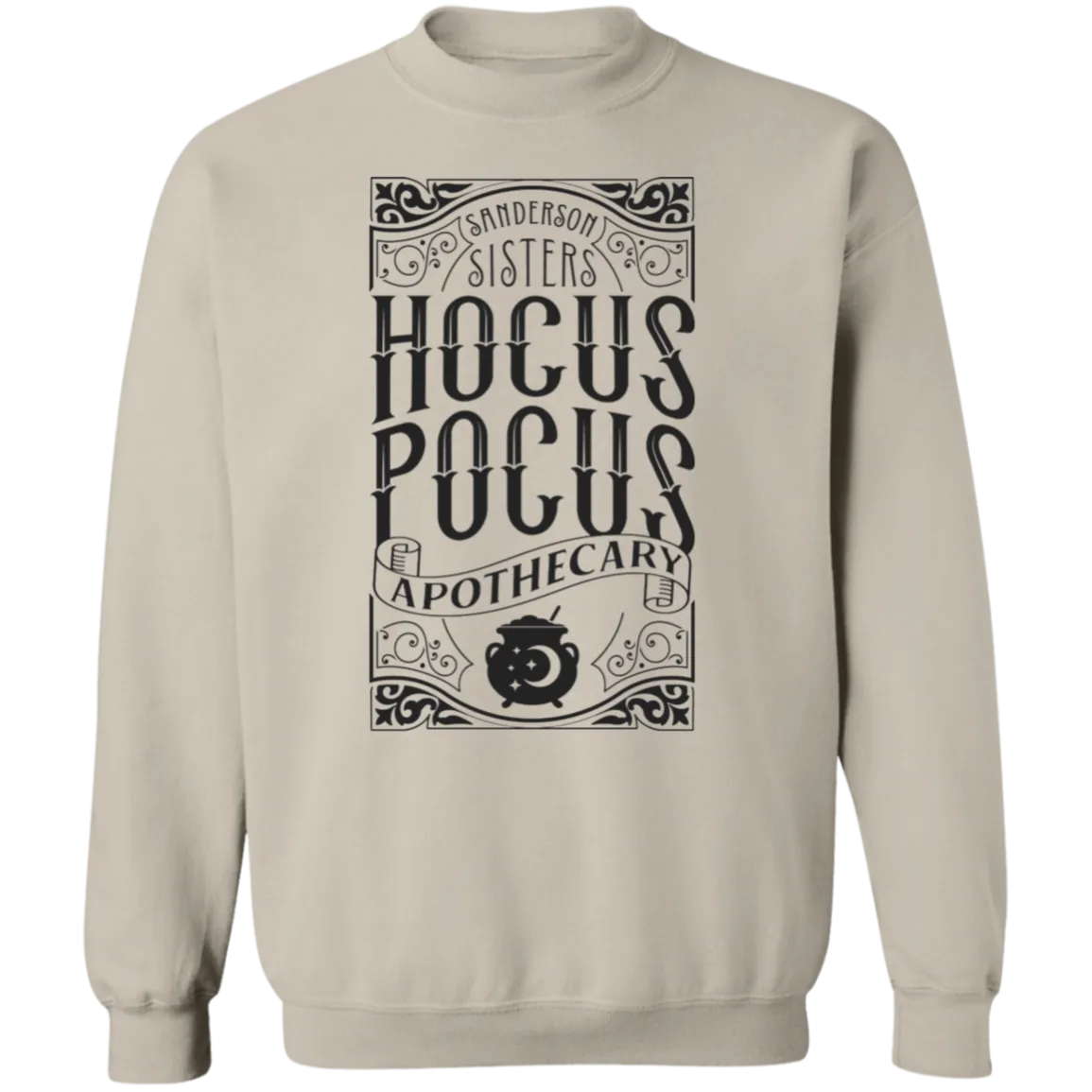 Hocus Pocus Apothecary Gildan Crewneck Sweatshirt – The Perfect Blend of Spooky and Cozy!