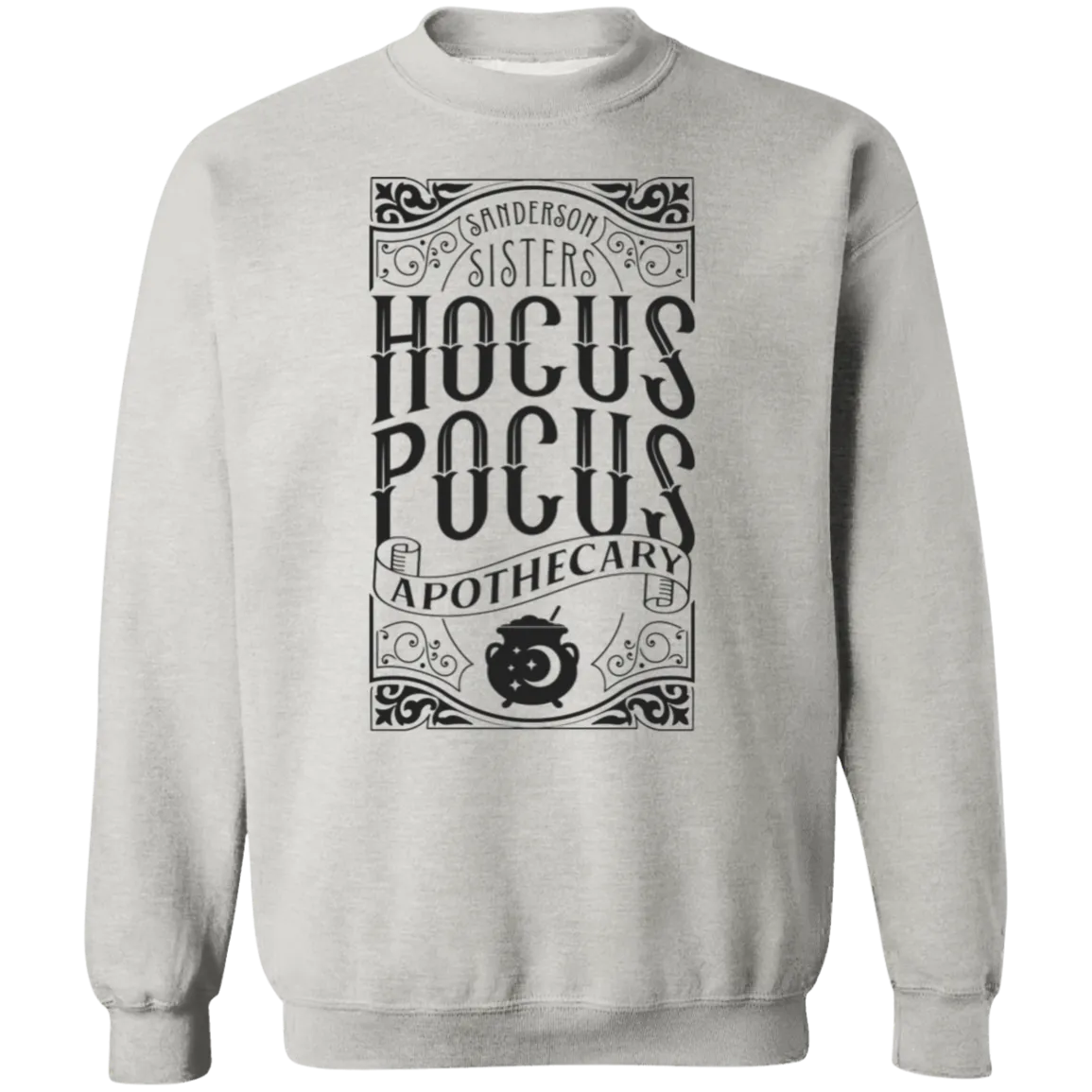 Hocus Pocus Apothecary Gildan Crewneck Sweatshirt – The Perfect Blend of Spooky and Cozy!