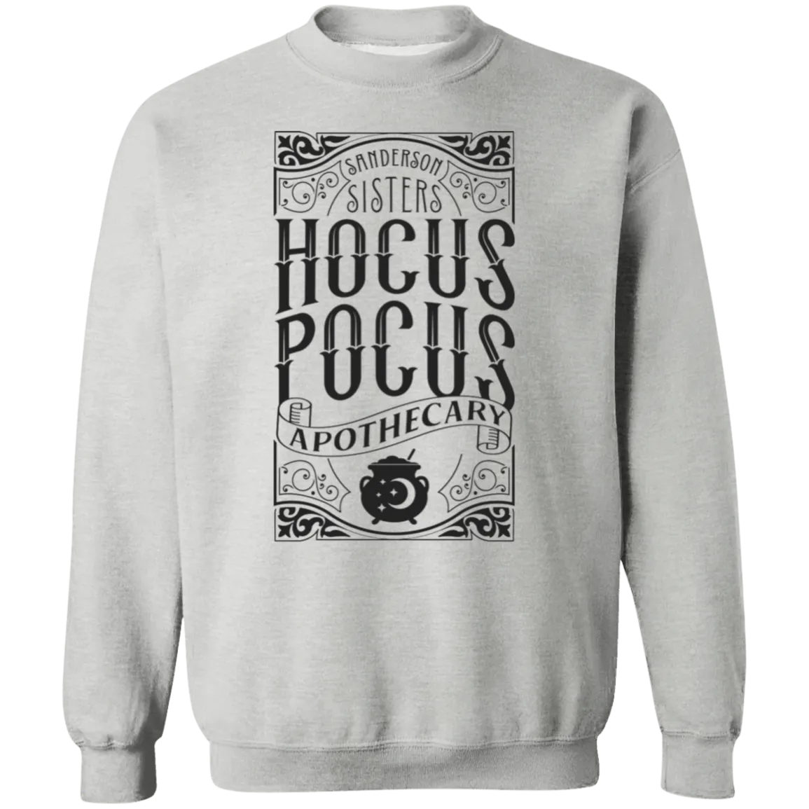 Hocus Pocus Apothecary Gildan Crewneck Sweatshirt – The Perfect Blend of Spooky and Cozy!