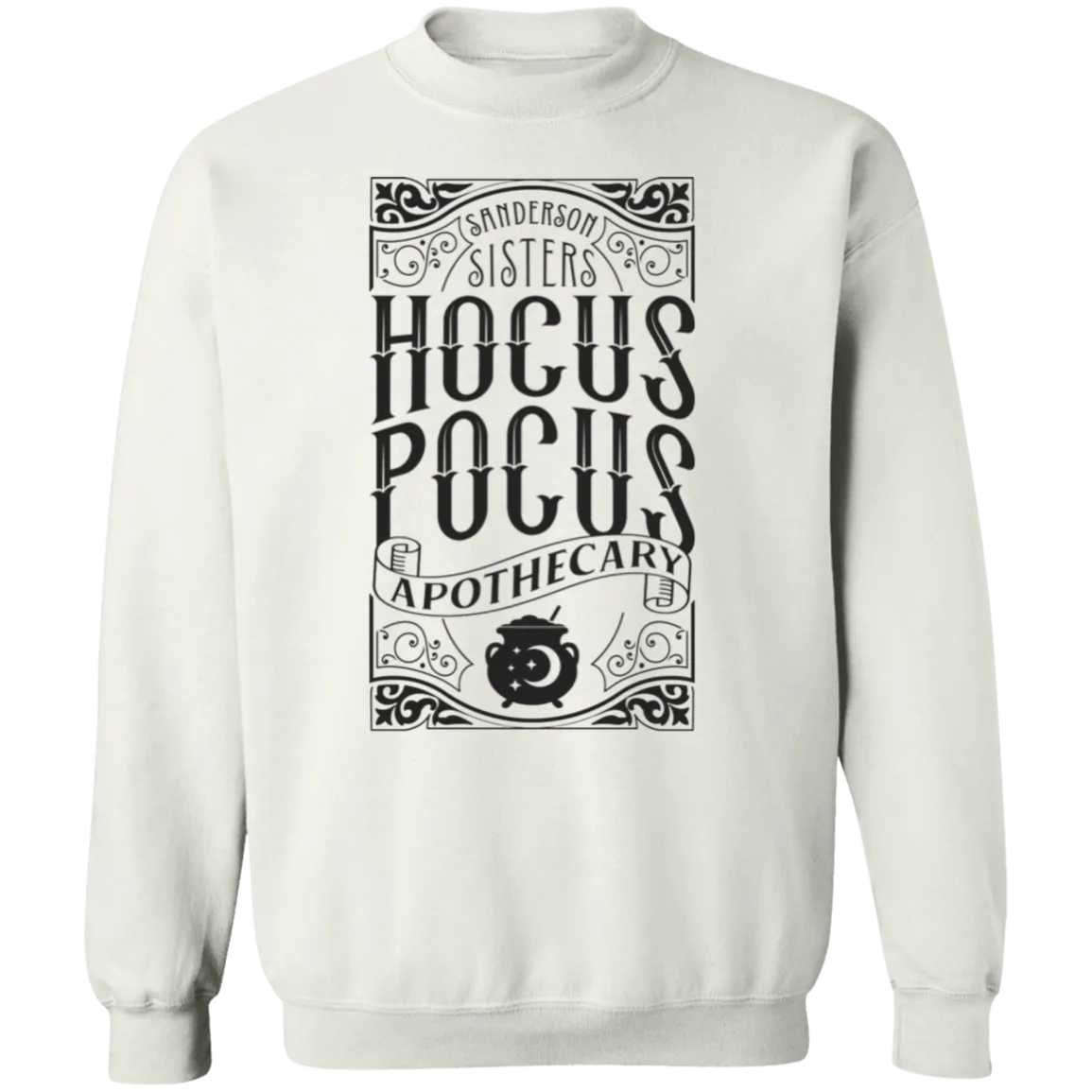 Hocus Pocus Apothecary Gildan Crewneck Sweatshirt – The Perfect Blend of Spooky and Cozy!