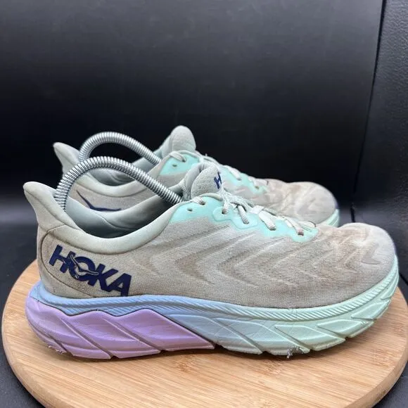 Hoka One One Women’s Size 9 D Arahi 6 1123195 SOLM Green Running Shoes Sneakers